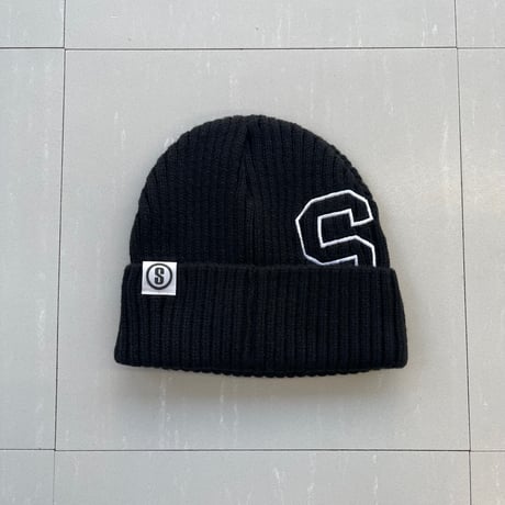 Selection of life. SE LOGO Knit Cap BLACK