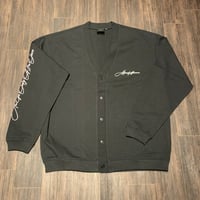 Selection of life. Cursive Cotton Cardigan BLACK