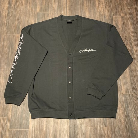 Selection of life. Cursive Cotton Cardigan BLACK