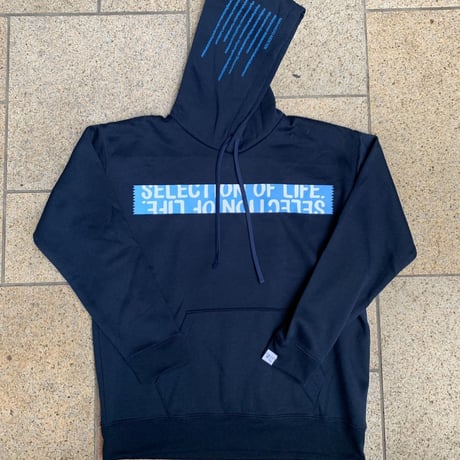 Selection of life. Brand Name TAPE Hoodie Navy