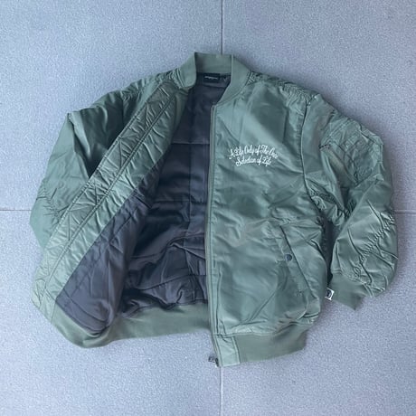 Selection of life. Cursive Embroidery LOGO Nylon MA-1