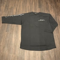 Selection of life. Cursive 3/4 Sleeve Raglan Tee BLACK