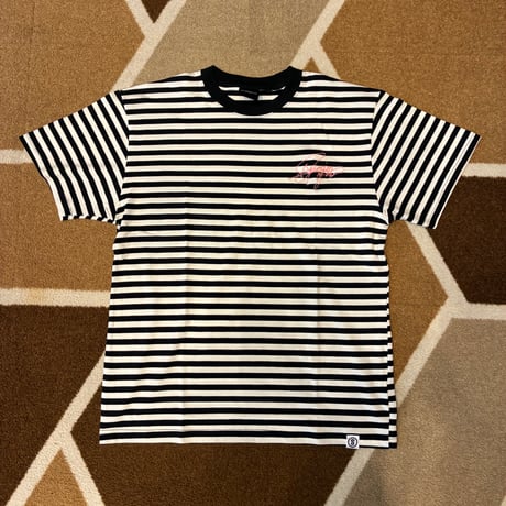 Selection of life. Handwriting Embroidery Border Tee PINK