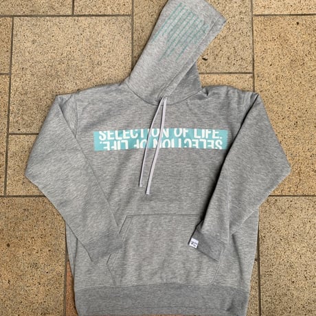 Selection of life. Brand Name TAPE Hoodie Gray