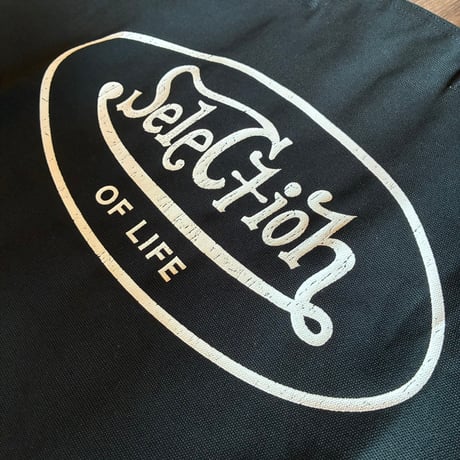 Selection of life. OVAL LOGO Zip Tote bag BLACK