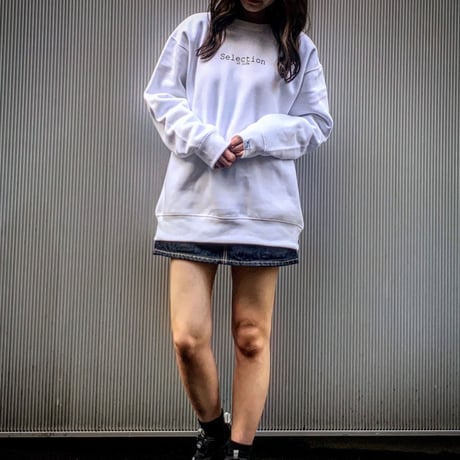 Selection of life. Brand LOGO Crew Sweat White