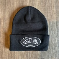 Selection of life. OVAL LOGO Beanie BLACK×WHITE