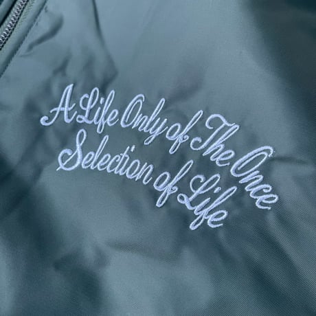 Selection of life. Cursive Embroidery LOGO Nylon MA-1