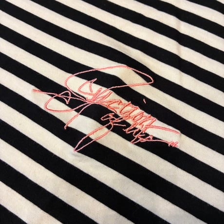 Selection of life. Handwriting Embroidery Border Tee PINK