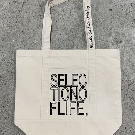 Selection of life. Flocky Tote Bag Ecru