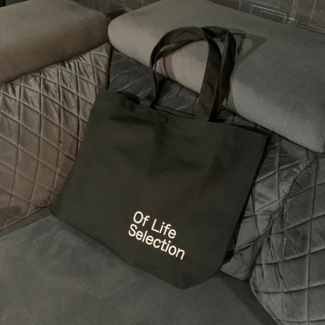 Selection of life. backward LOGO canvas tote BLACK