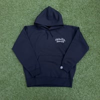 Selection of life. Cursive Embroidery LOGO Hoodie BLACK
