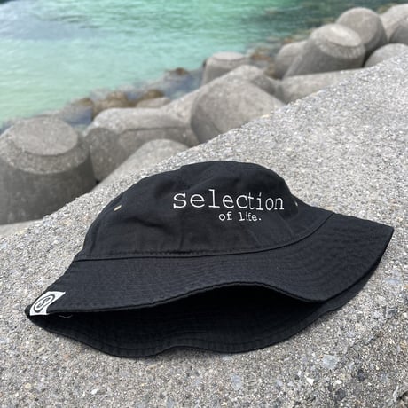 Selection of life. Brand LOGO Bucket Hat BLACK