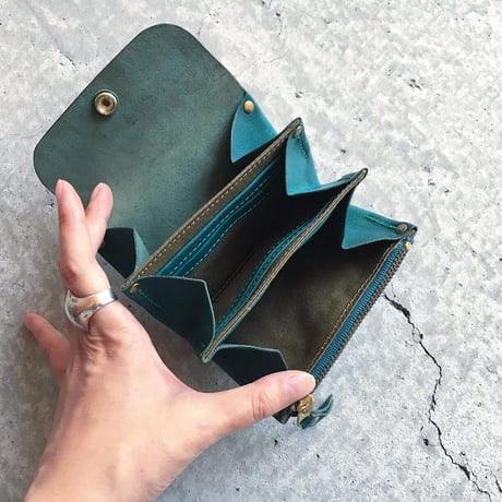 ONE LEATHER MINI WALLET TURQUOISE LIMITED