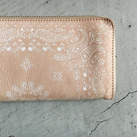 NUBUCK SUEDE ZIP WALLET PAISLEY