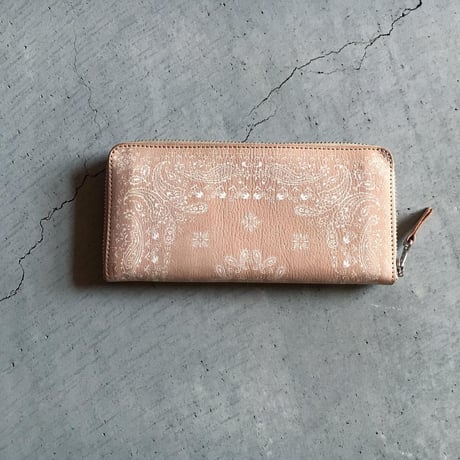 NUBUCK SUEDE ZIP WALLET PAISLEY