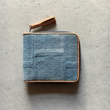 505 USED DENIM PATCHWORK WALLET SMALL
