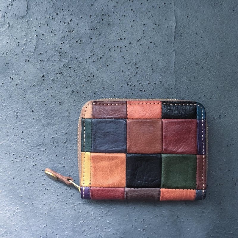 BLOCK PATCHWORK ZIP MINI WALLET | Damasquina S