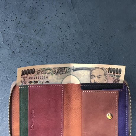 BLOCK PATCHWORK ZIP MINI WALLET