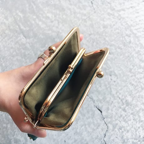 GAMAGUCHI ZIP WALLET TURQUOISE LIMITED