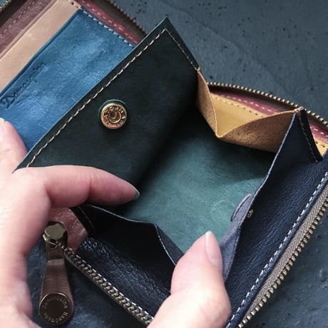 BLOCK PATCHWORK ZIP MINI WALLET