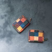 BLOCK PATCHWORK ZIP MINI WALLET