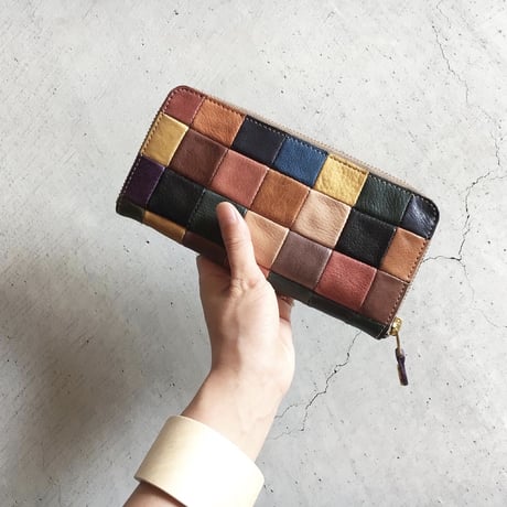 PATCHWORK ZIP WALLET LARGE