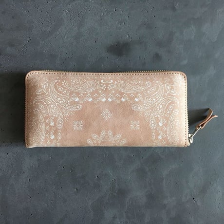 NUBUCK SUEDE ZIP WALLET PAISLEY