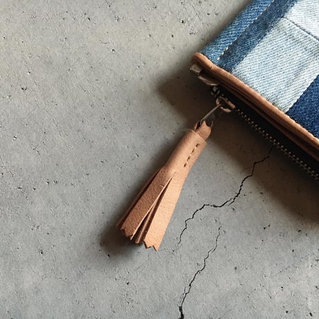 505 USED DENIM PATCHWORK MONEY CLIP