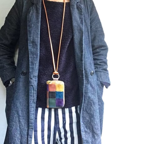 PATCHWORK NECK WALLET