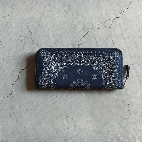 NUBUCK SUEDE ZIP WALLET PAISLEY