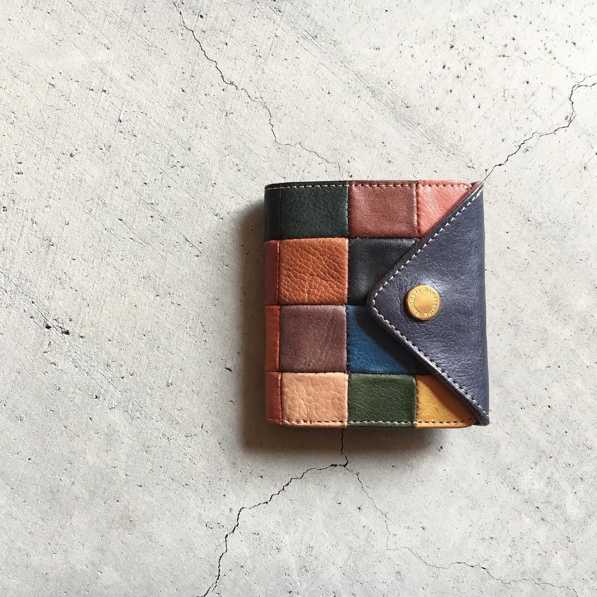 22aw HRM×Damasquina インディゴレザーパッチアンカーウォレット-