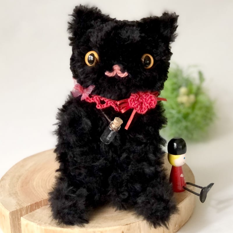 黒猫みんと 編みにゃんず☆黒猫姉弟のトットちゃん☆ No.145 | はちもも雑貨店