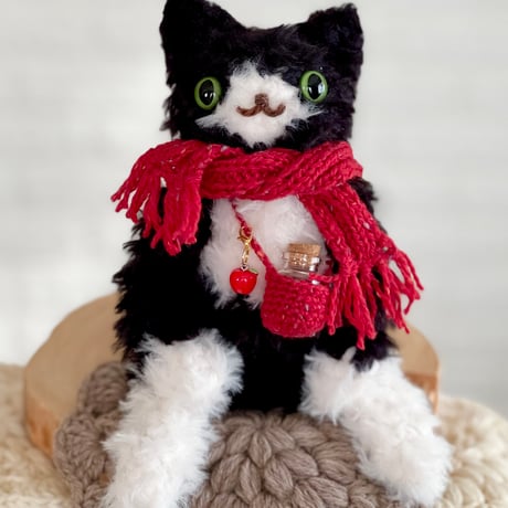 じゃれねこちゃんヘアクリップさばとら×紫陽花