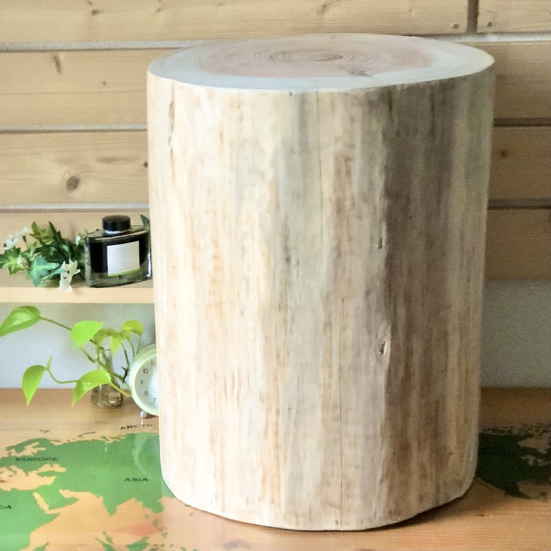 杉の丸太【Lサイズ】J 直径35cm×高さ46cm ※サンディングペーパー2種類