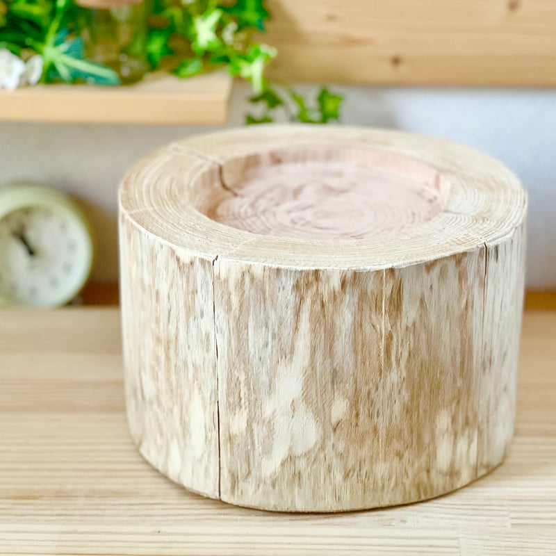 杉の丸太【Sサイズ】n 直径23cm×高さ15cmくぼみ径14cm | はちもも雑貨店
