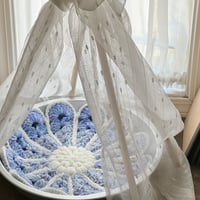 お花のにゃんずラグ【夏空】🐋お昼寝ラグマット