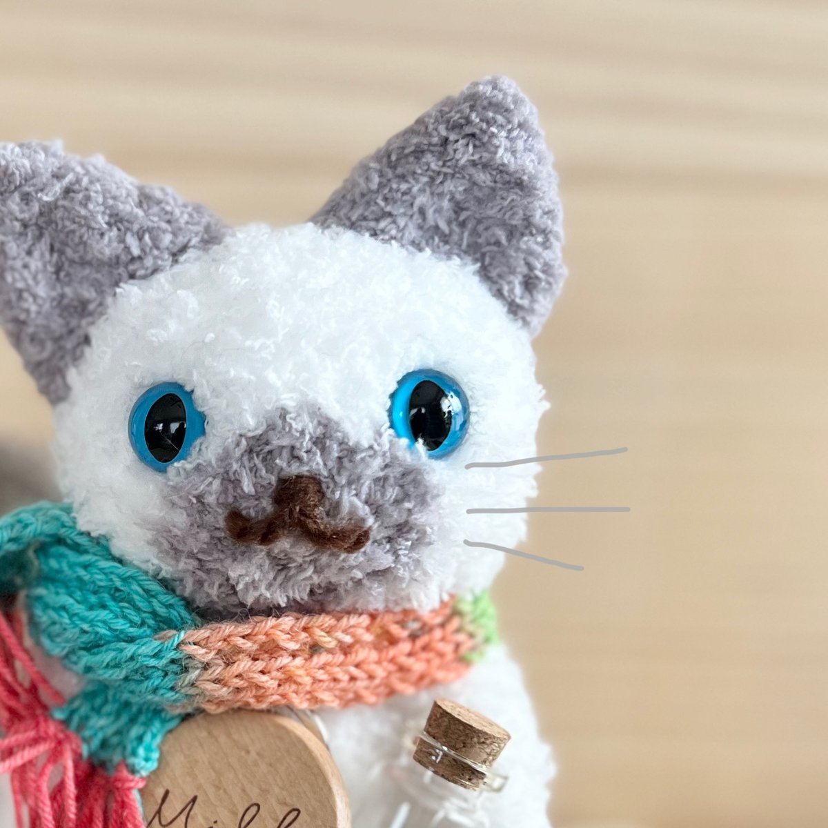 編みにゃんず＊シャムミックス猫のジャムくん＊ No.205 | はちもも雑貨店