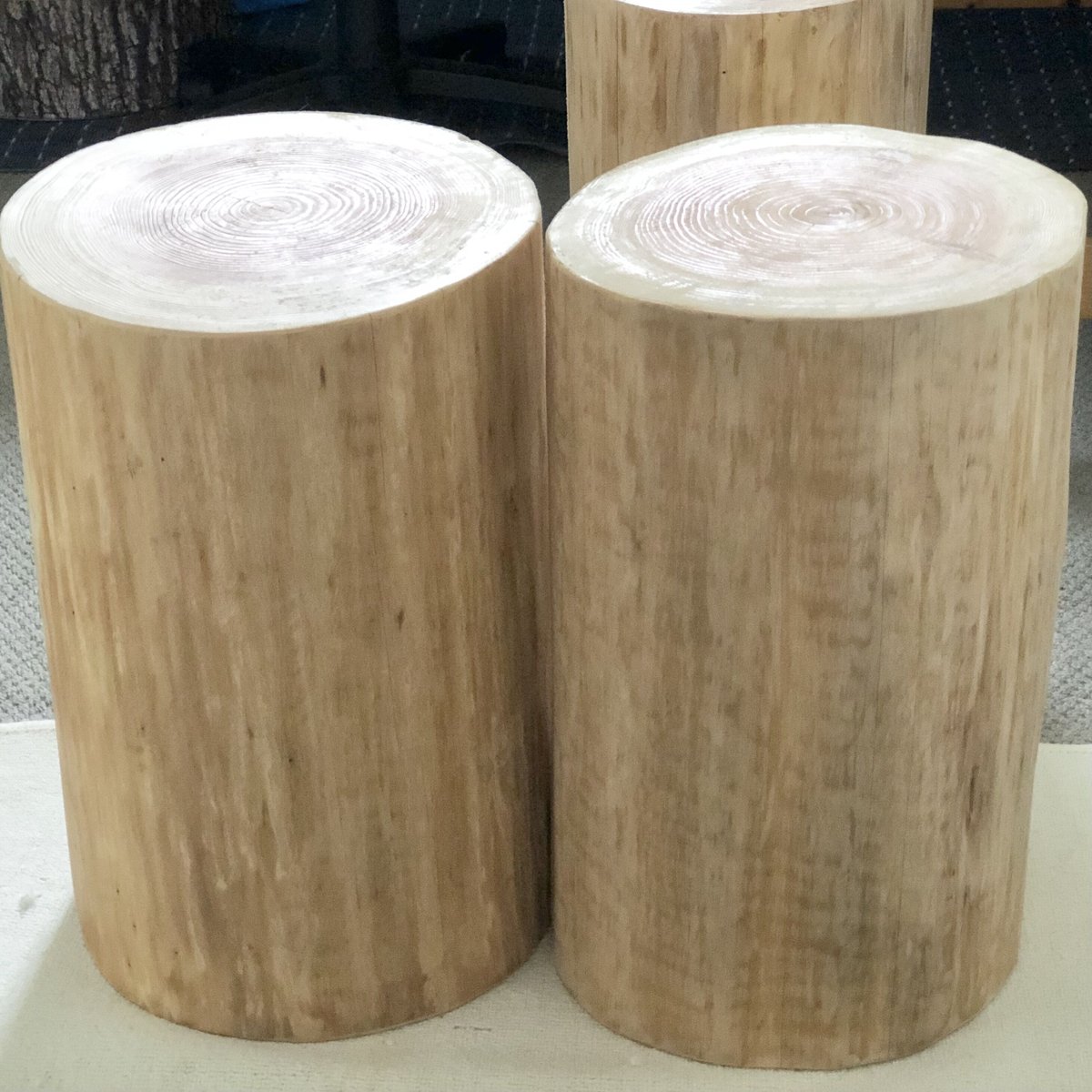 杉の丸太【Lサイズ】B 直径30cm×高さ48cm ※サンディングペーパー2種類