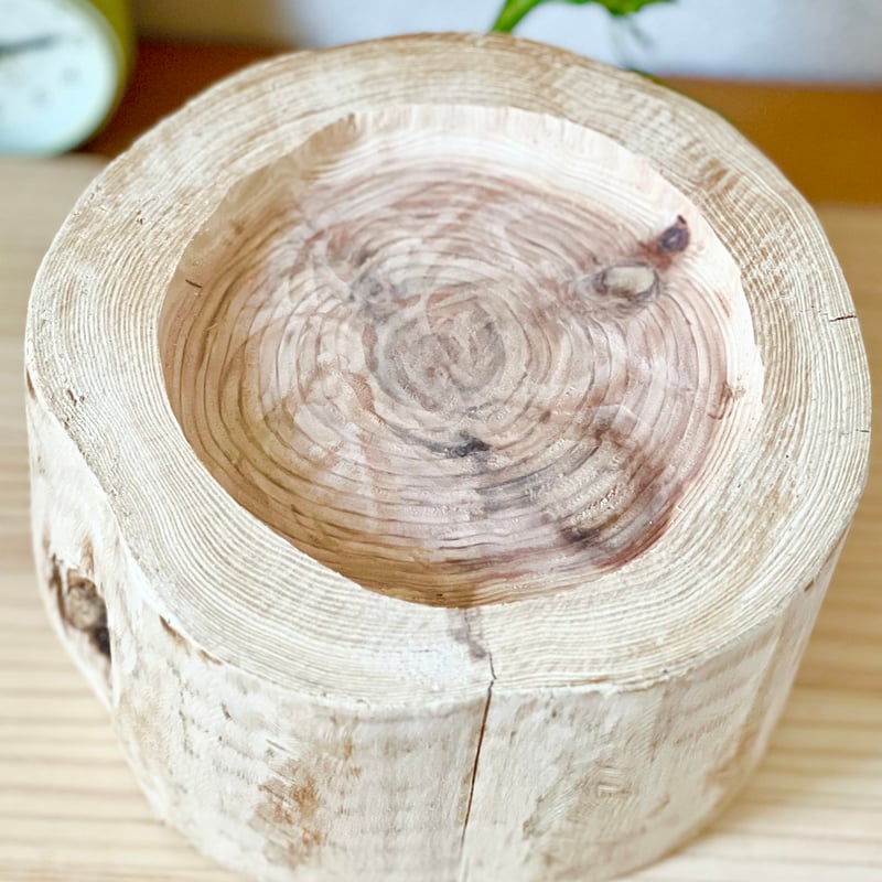 杉の丸太【Sサイズ】r 直径20cm×高さ13cm くぼみ径14cm | はちもも雑貨店