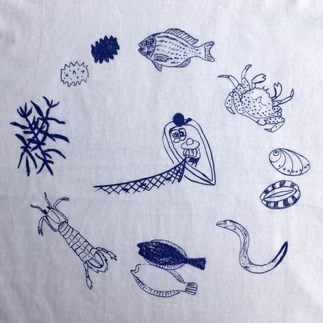 はまぐり堂・浜の暮らしTシャツ《海の一年》
