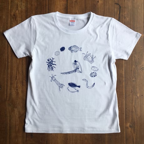 はまぐり堂・浜の暮らしTシャツ《海の一年》