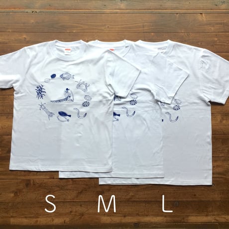 はまぐり堂・浜の暮らしTシャツ《海の一年》