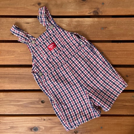 110cm USA OshKosh Plaid Shortalls