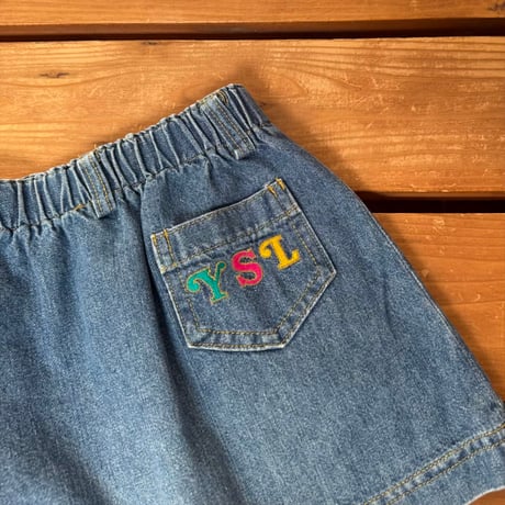 100cm Yves Saint Laurent Denim Mini Skirts
