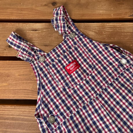 110cm USA OshKosh Plaid Shortalls