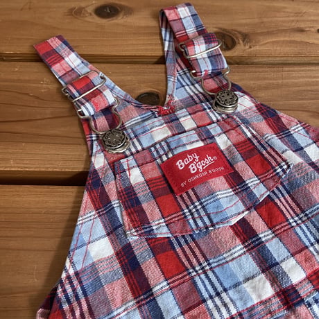 80cm USA OSHKOSH plaid Overalls