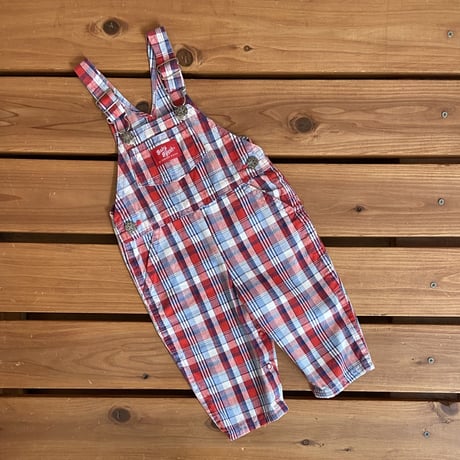 80cm USA OSHKOSH plaid Overalls