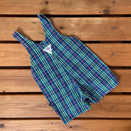 80cm USA OshKosh Plaid Shortalls
