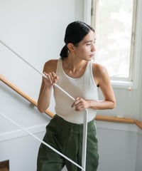 【再入荷】カップイン綿麻タンクトップ